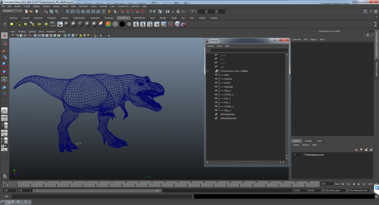 3D model Tyrannosaurus Rex Walking