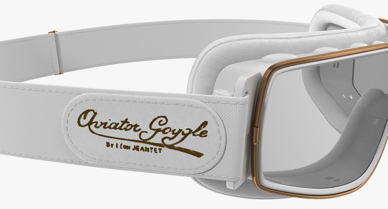 White Pilot Goggles 3D model