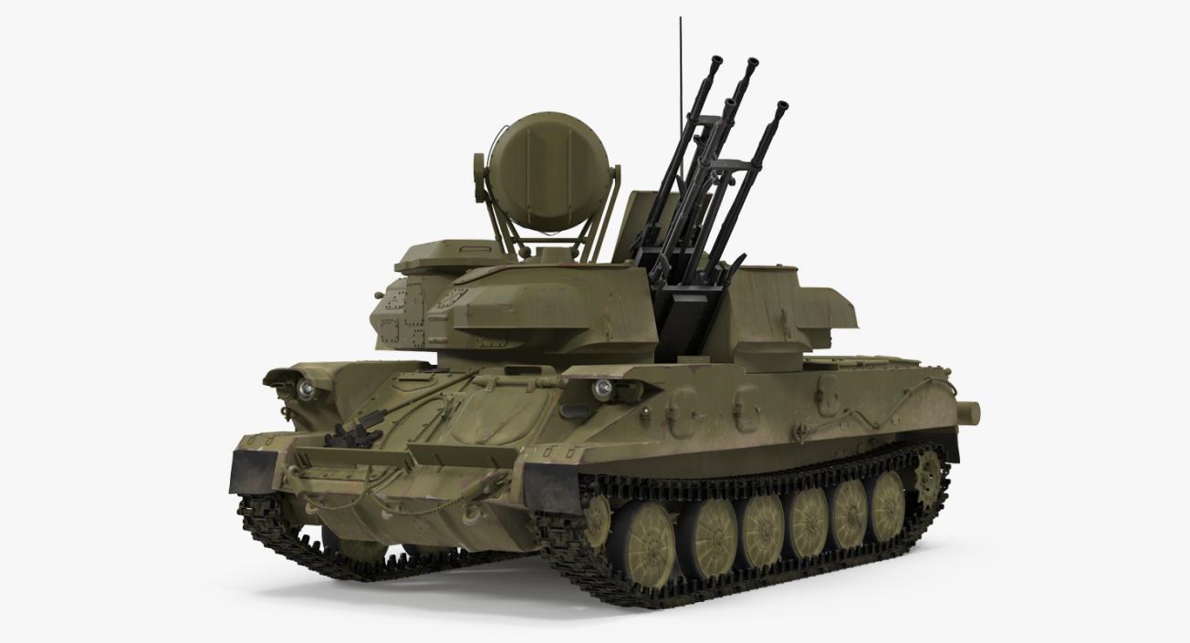 Anti Aircraft Tank ZSU 23 Shilka Rigged 3D model