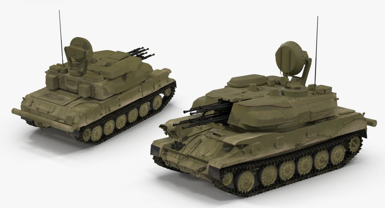 Anti Aircraft Tank ZSU 23 Shilka Rigged 3D model