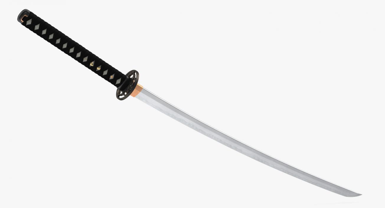 3D model Japanese Katana Sword Set