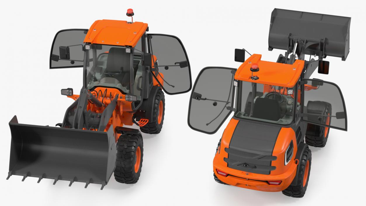Electric Loader with Bucket Rigged 3D model