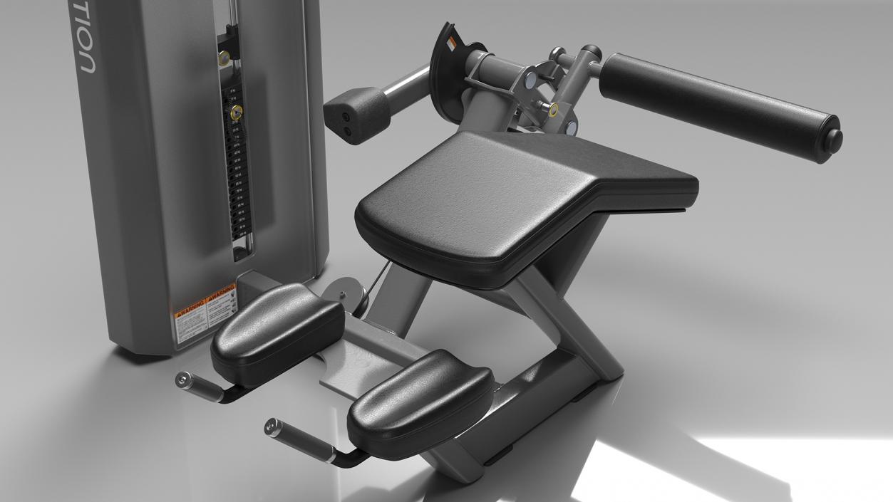 3D model Grey Prone Leg Curl Trainer Freemotion Rigged