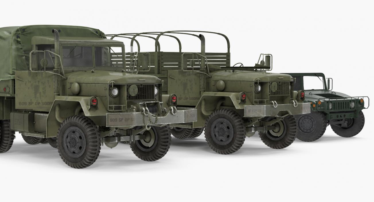 3D Military Cargo Vehicles Rigged Collection