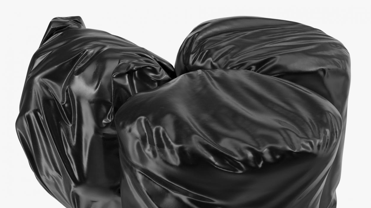3D Tied Closed Black Trash Bags model