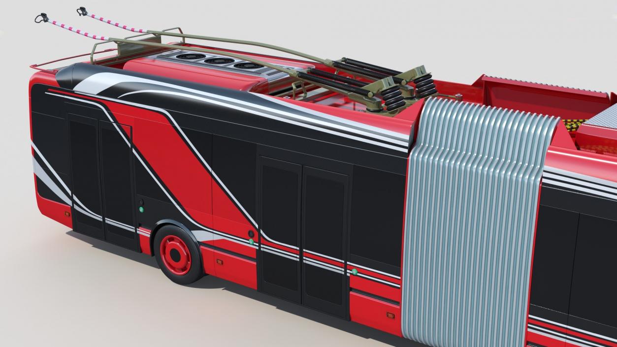 Electric Hybrid Trolleybus Simple Interior 3D