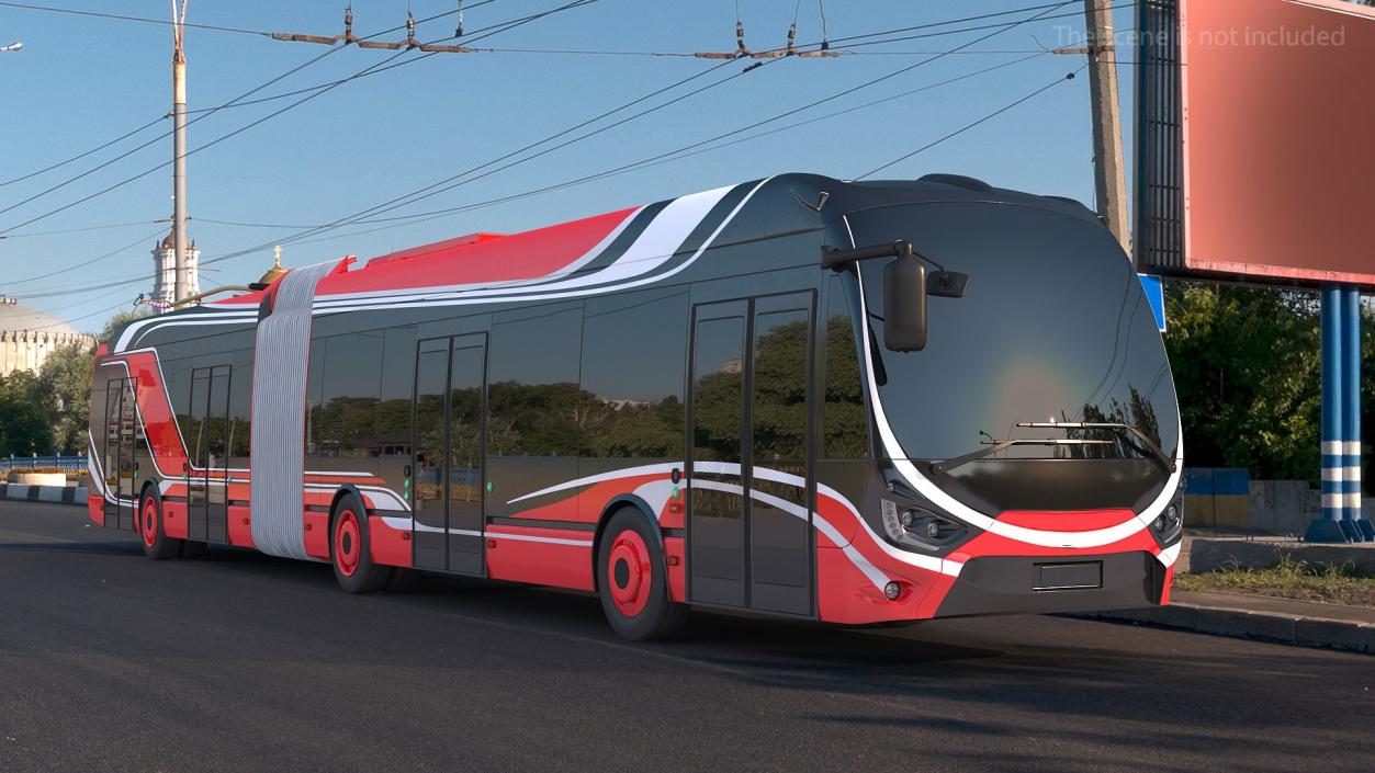Electric Hybrid Trolleybus Simple Interior 3D