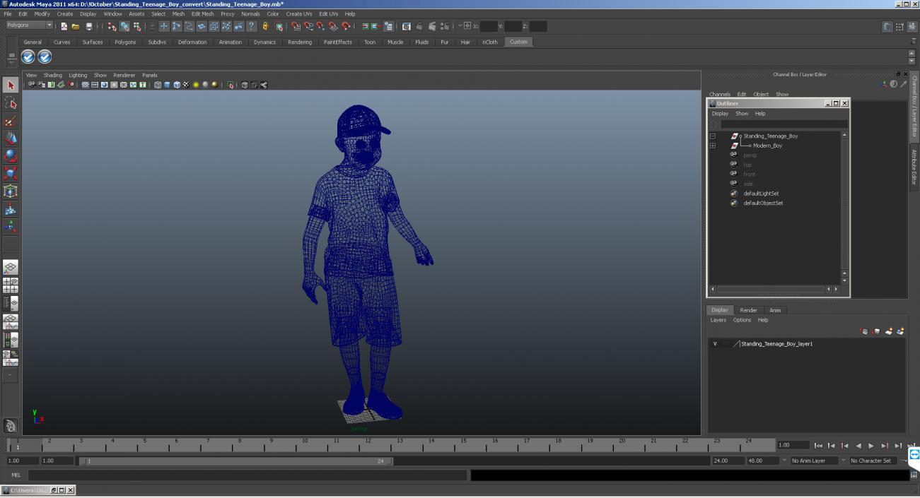 3D model Standing Teenage Boy