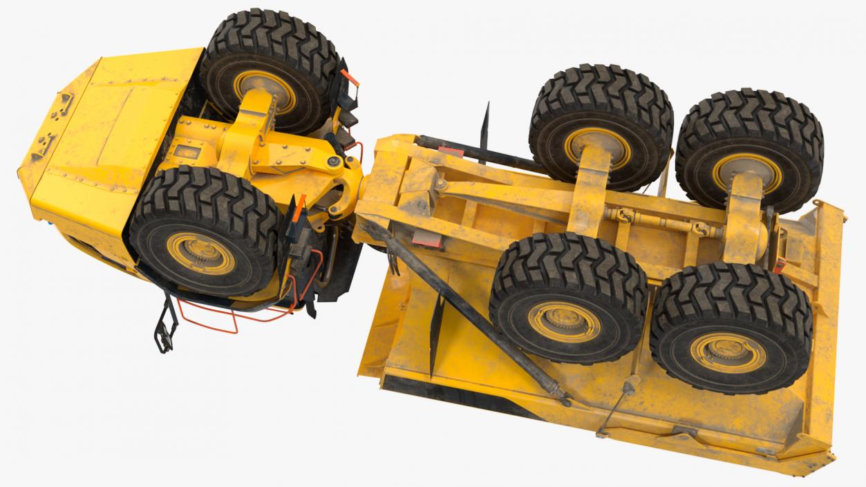 3D model Articulated Dump Truck Dirty Rigged