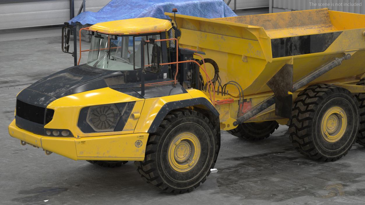 3D model Articulated Dump Truck Dirty Rigged