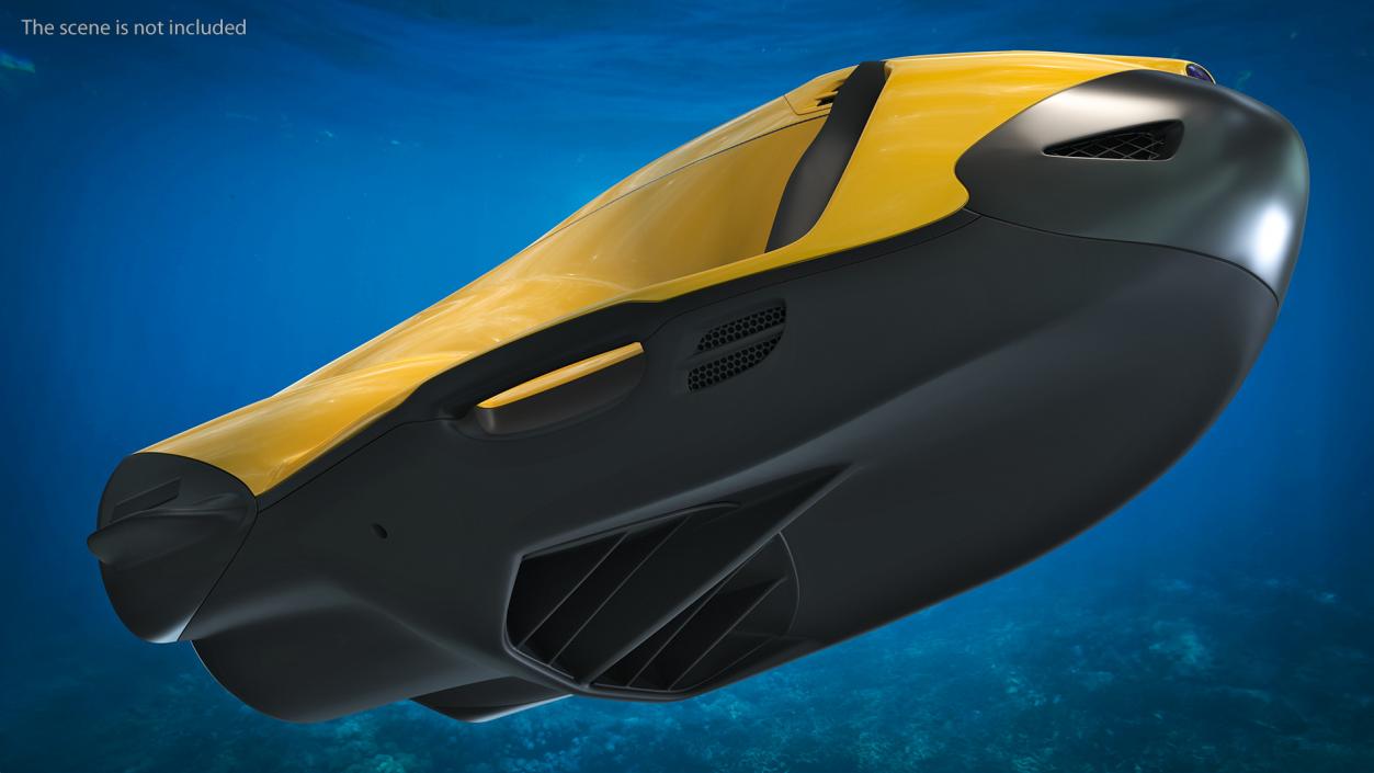 Handheld Underwater Scooter Orange 3D model