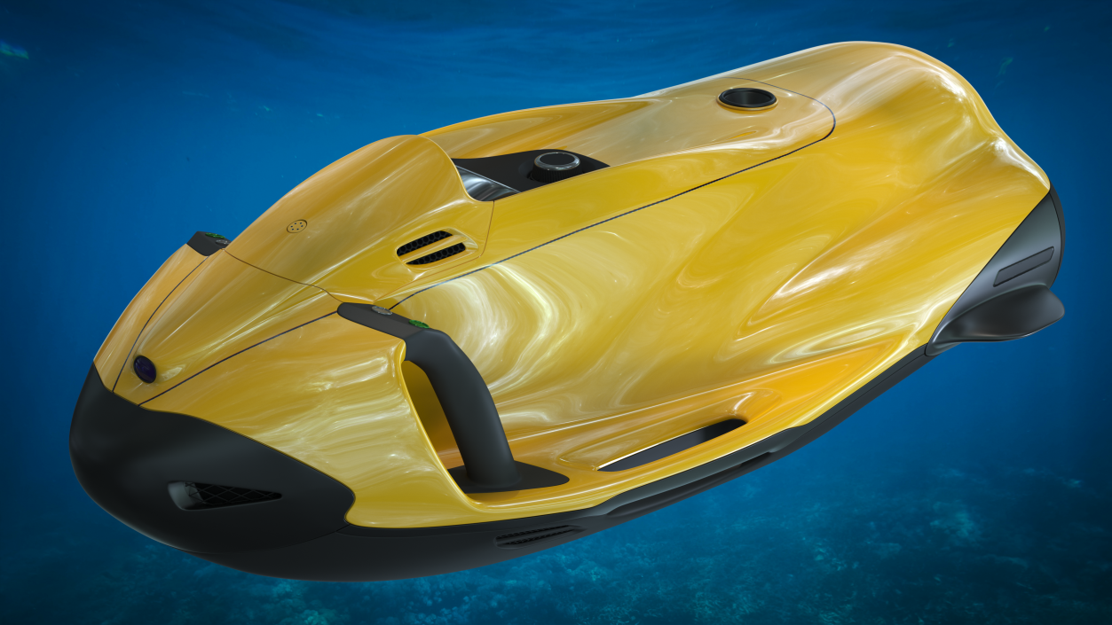 Handheld Underwater Scooter Orange 3D model