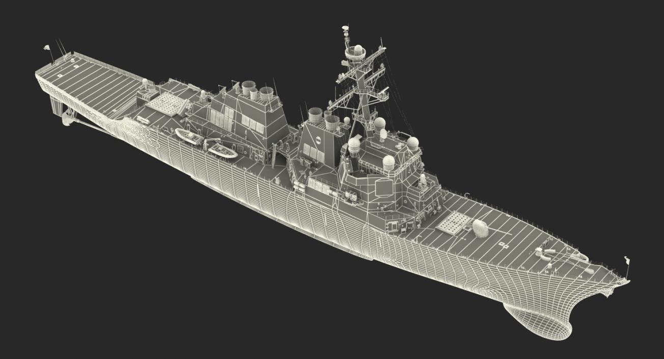 Arleigh Burke Destroyer Porter DDG-78 Rigged 3D model