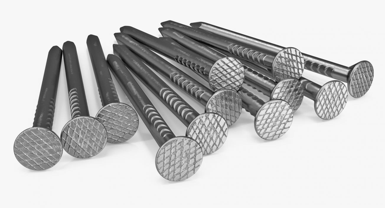 3D model Small Pile Of Steel Nails