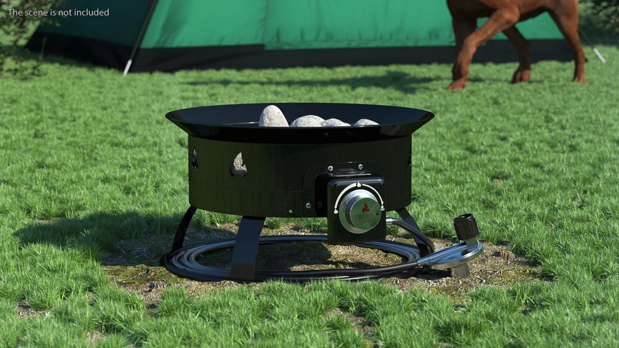 3D Outland Living Firebowl Propane Fire Pit with Rocks