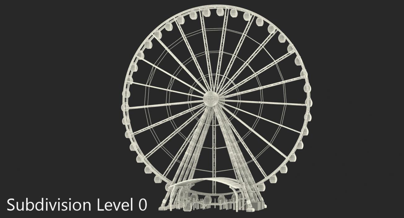 3D model Seattle Great Ferris Wheel at Night