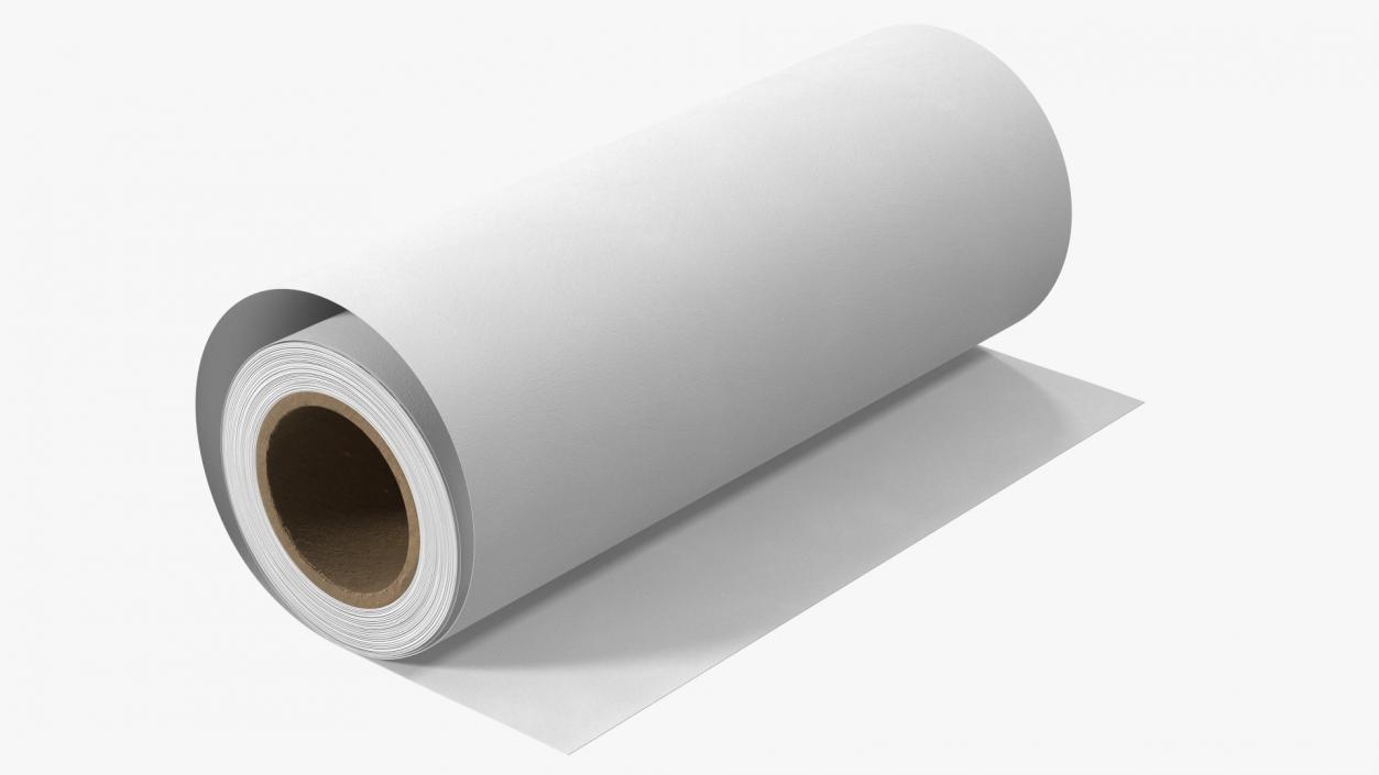 Eco White Wrapping Paper Roll 3D model