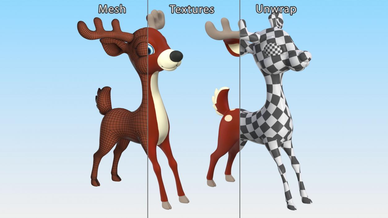 3D Cartoon Noble Deer model
