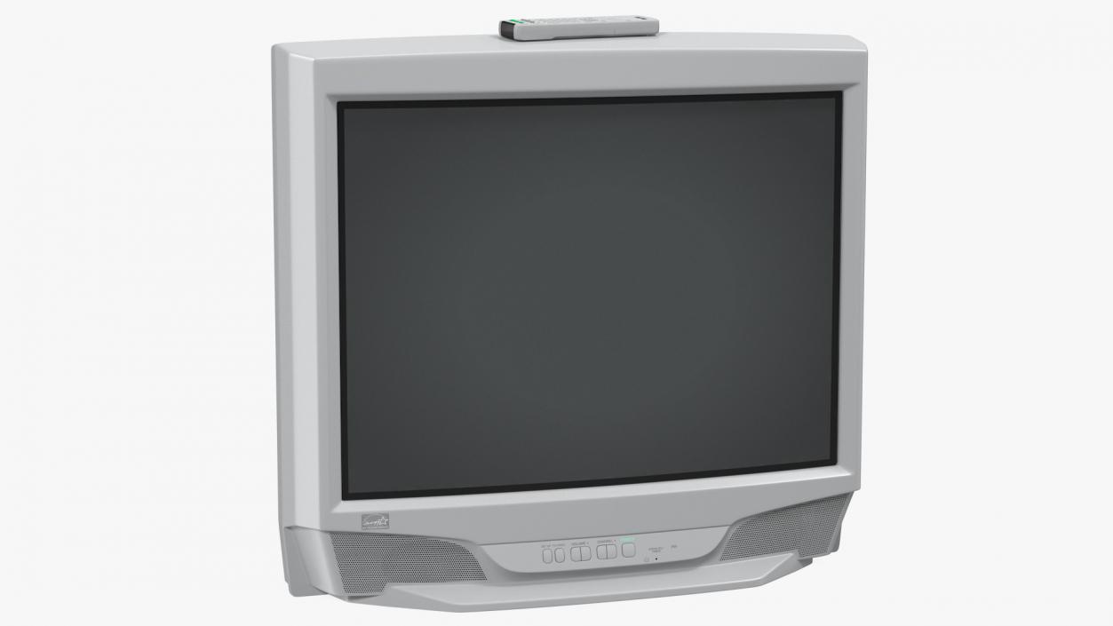 3D Vintage 00s CRT TV with IR Control Off model