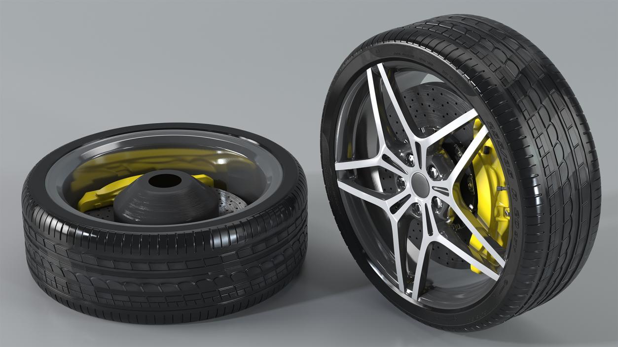 3D Sports Car Wheel