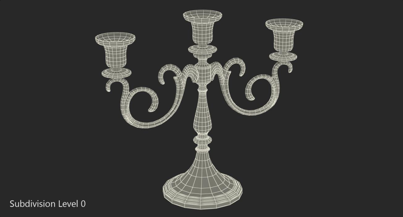 3D Silver Candle Holders