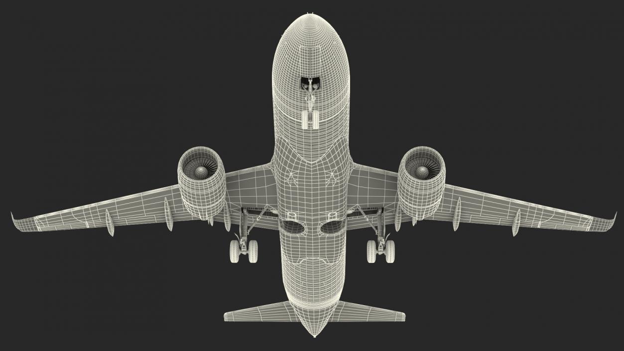 Airbus A220 100 Delta Detailed Interior 3D model
