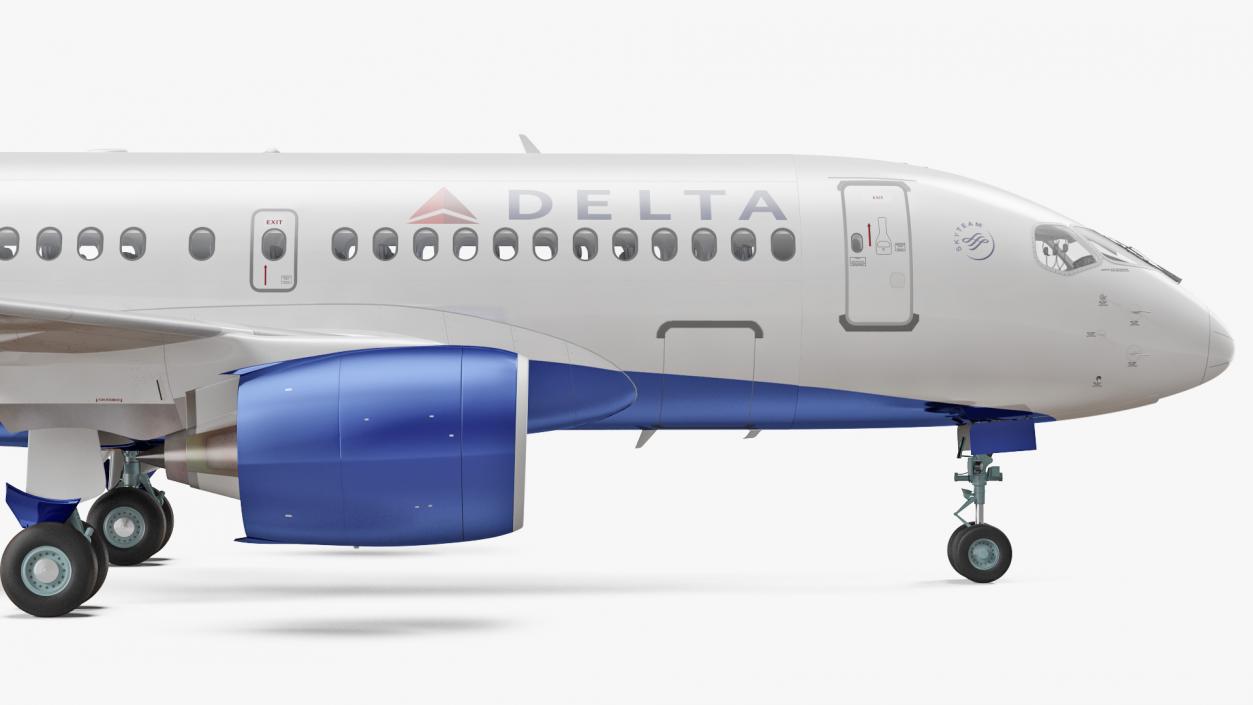 Airbus A220 100 Delta Detailed Interior 3D model