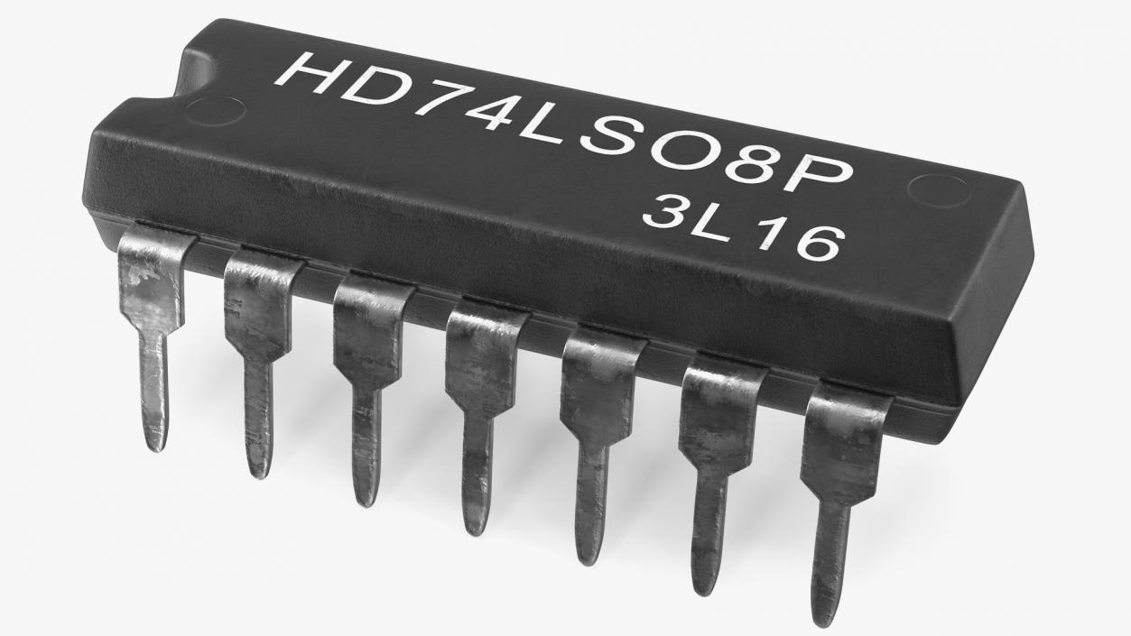 HD74LS08P Logic Gate Integrated Circuit 3D model