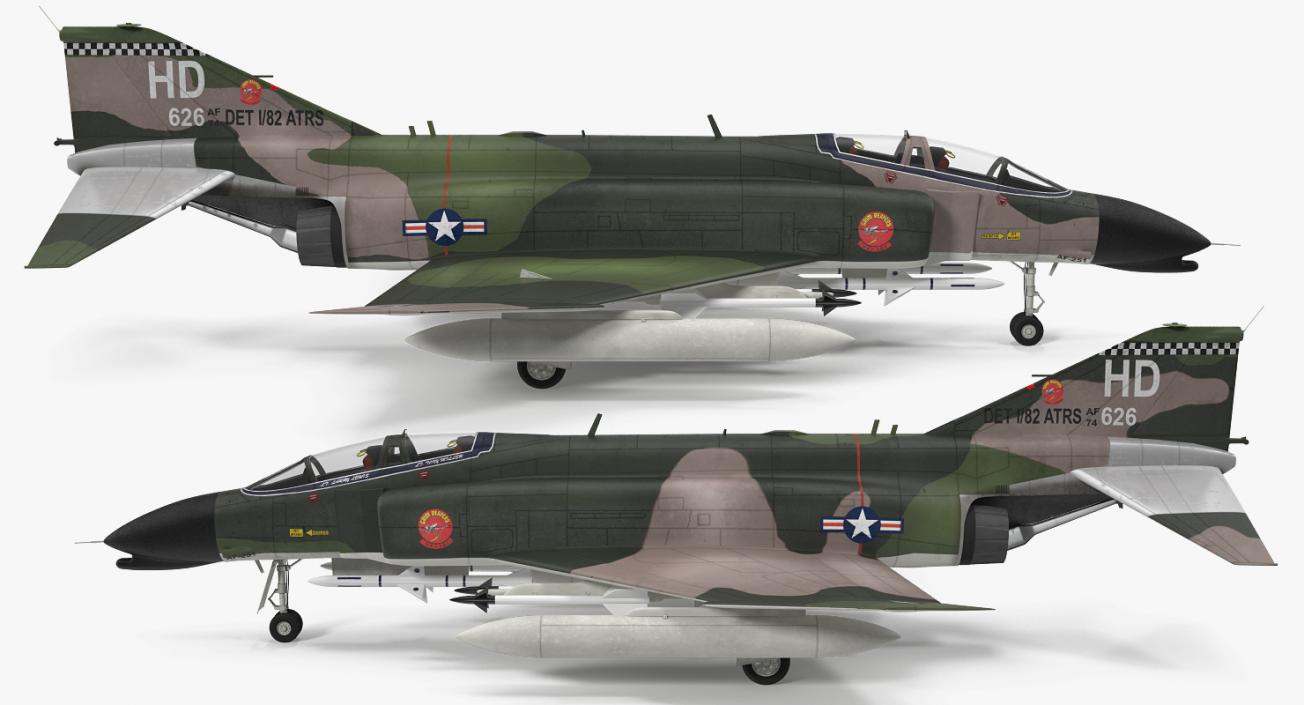 McDonnell Douglas F-4 Phantom II Rigged 3D model