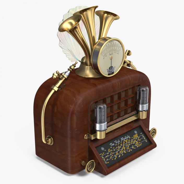 3D Steampunk Vintage Radio model