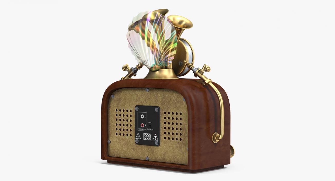 3D Steampunk Vintage Radio model