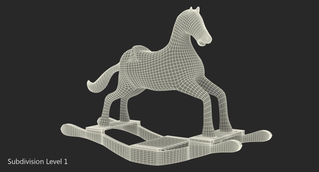 3D Retro Toy Rocking Horse model