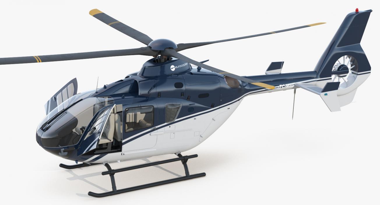 3D Civil Helicopter Eurocopter EC-135 Rigged