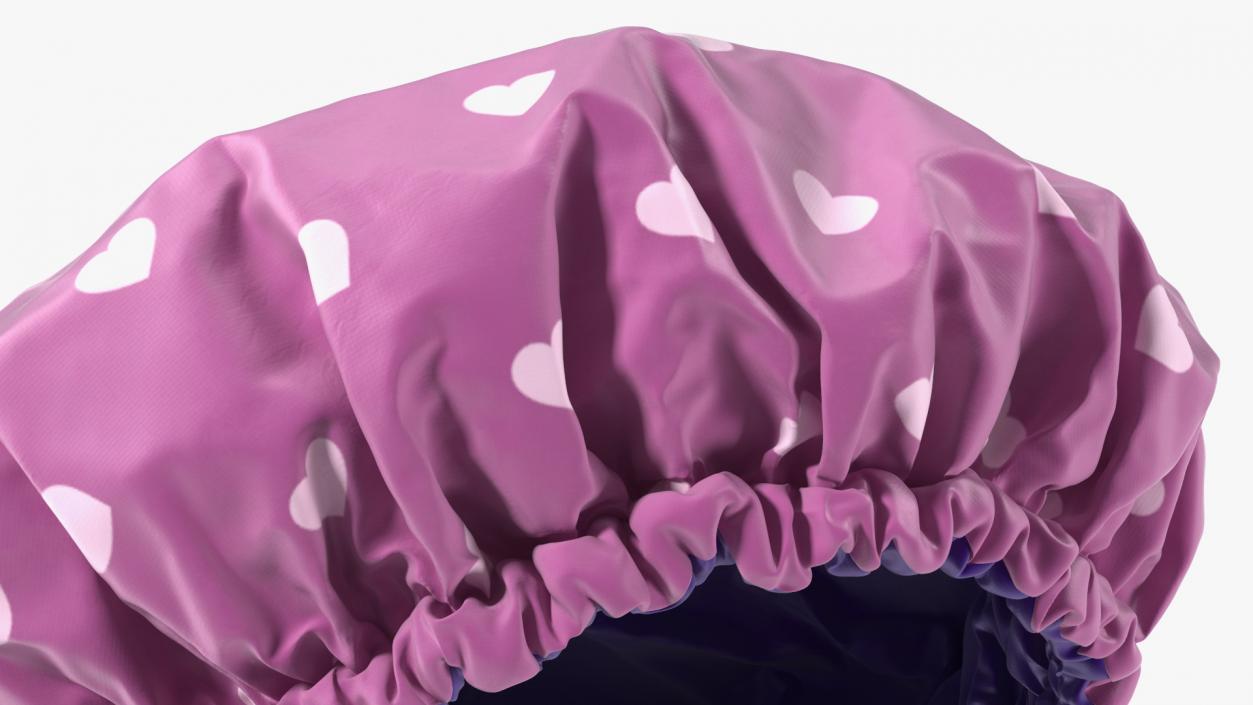 Satin Lined Shower Cap Pink 3D