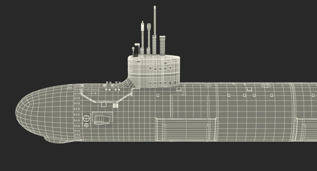 3D US Submarine Virginia SSN 774 Rigged