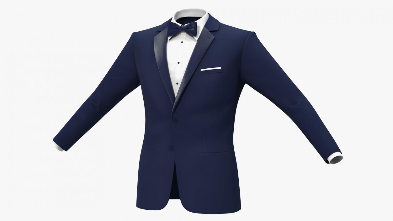 3D Tuxedo Blue Jacket model