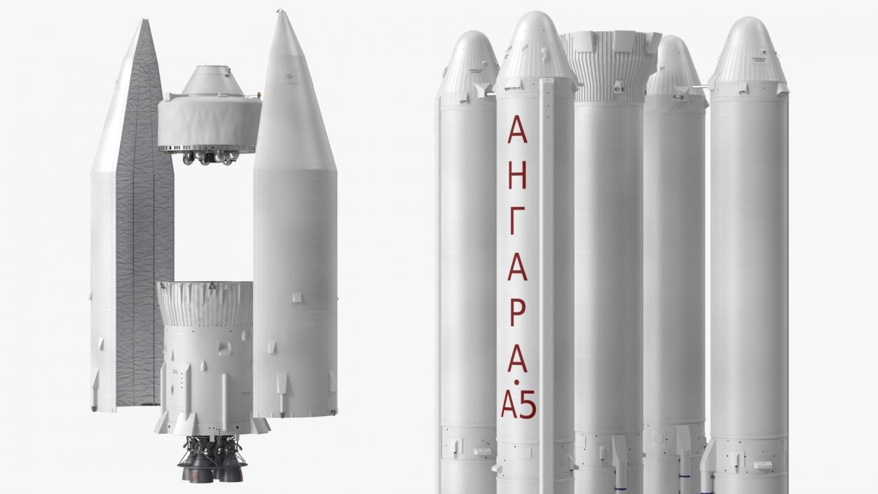 Angara A5 Heavy Lift Rocket System 3D model