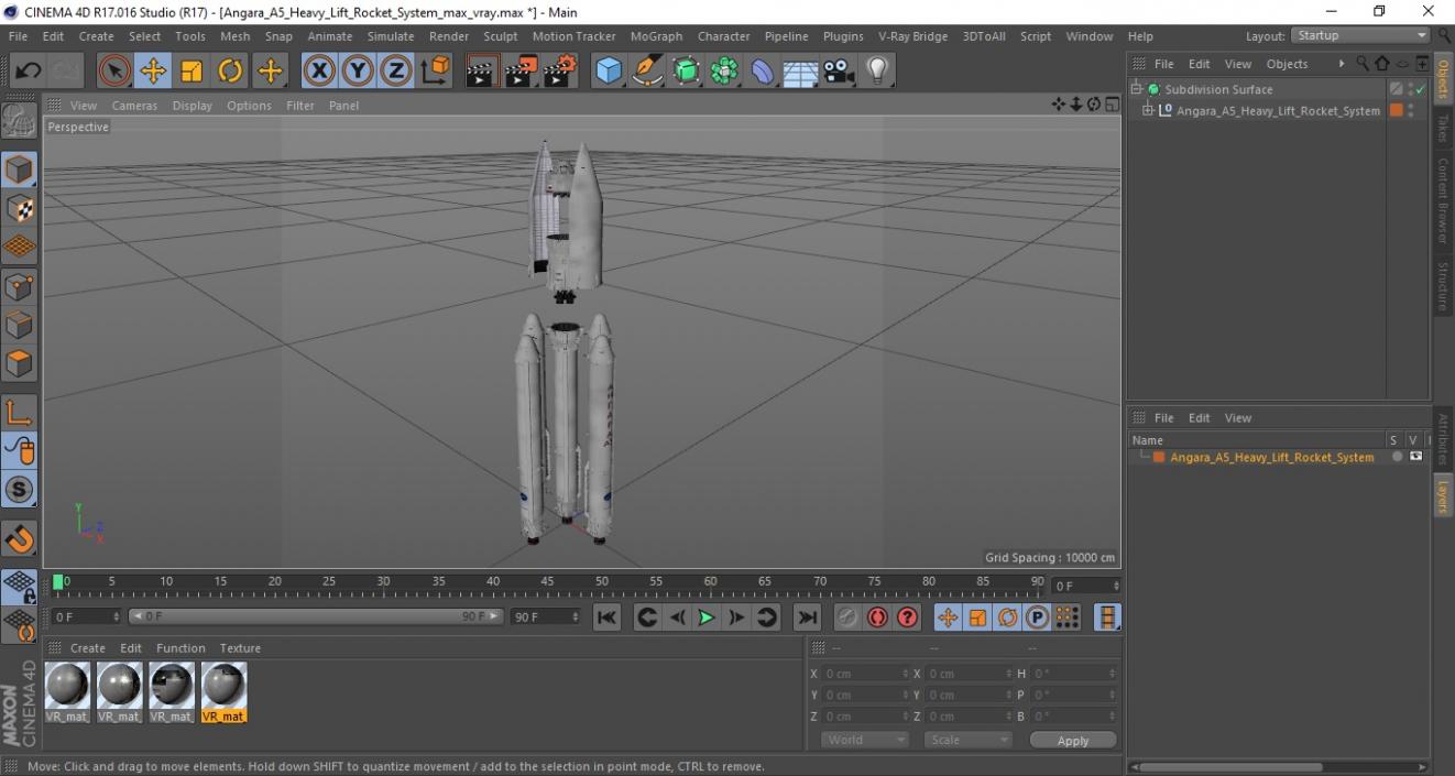 Angara A5 Heavy Lift Rocket System 3D model