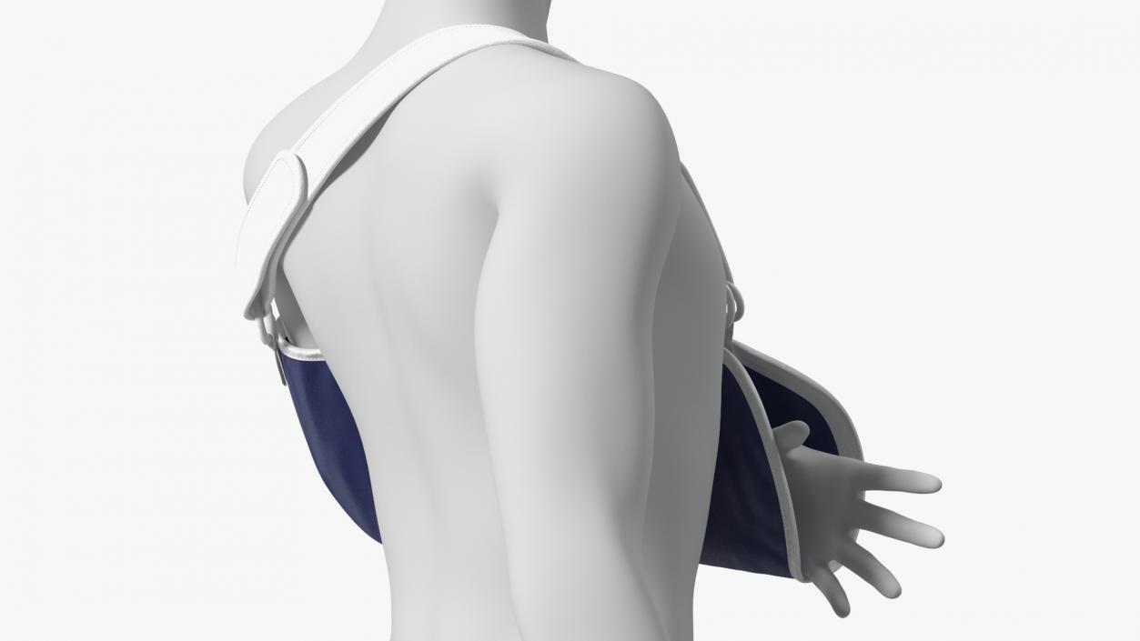 3D Arm Sling Bandage Blue Left Adjustable model