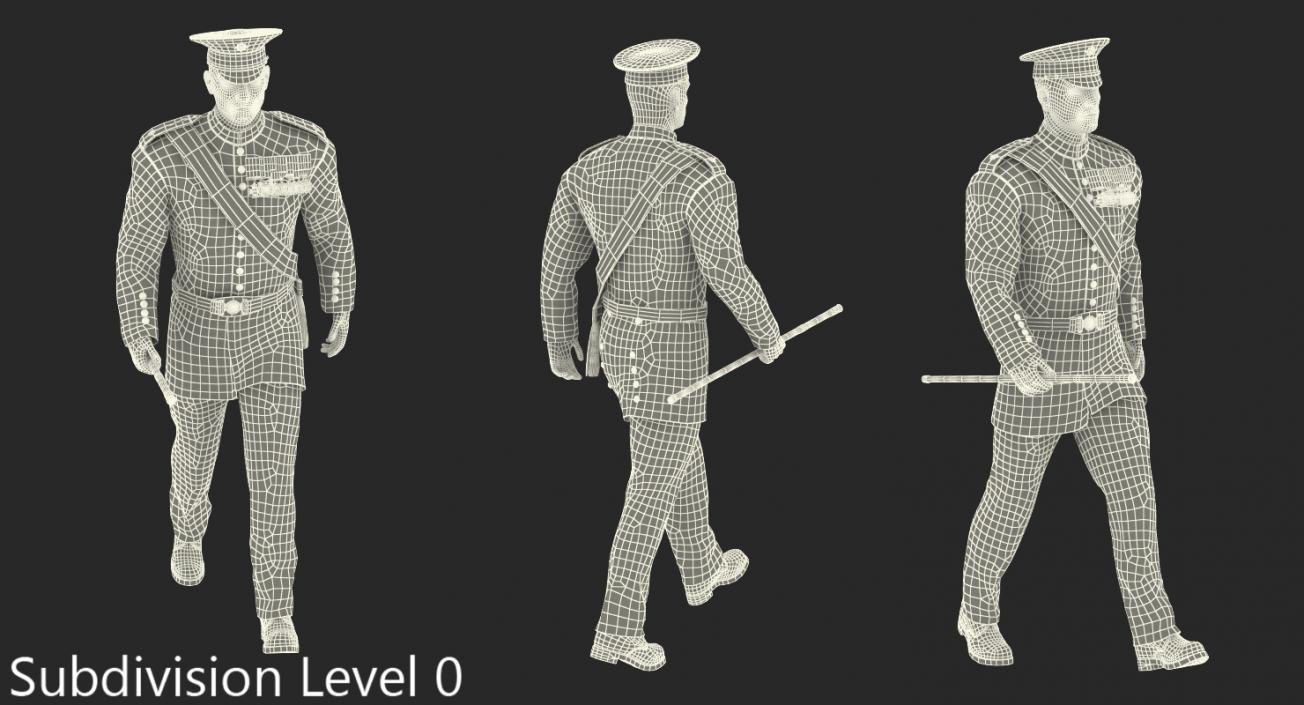 3D Irish Guard Sergeant Walking model