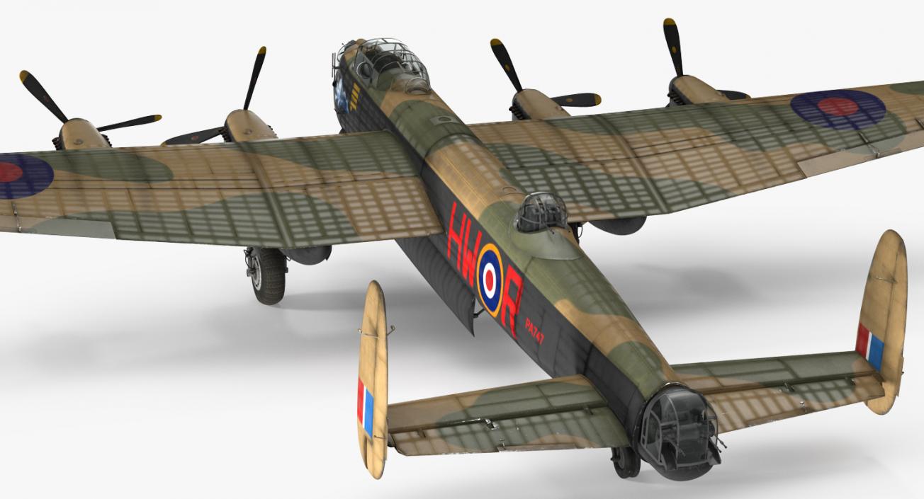 British Heavy Bomber Avro Lancaster WWII Rigged 3D