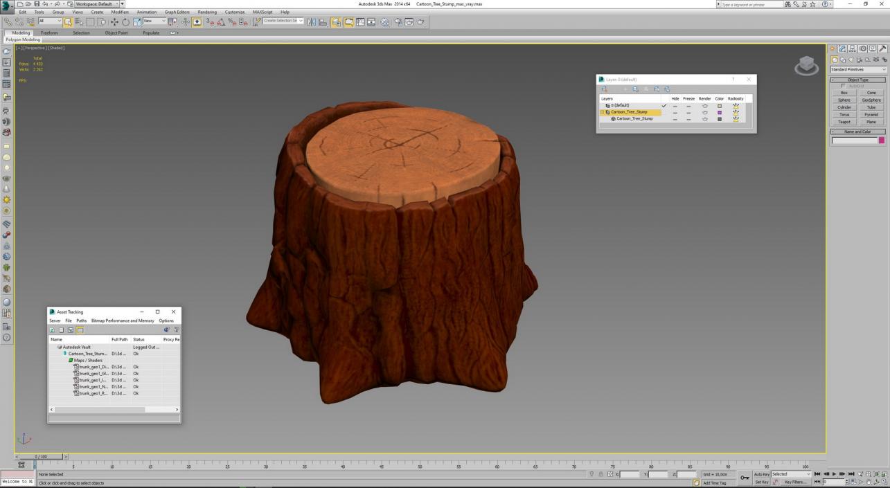 3D Cartoon Tree Stump model