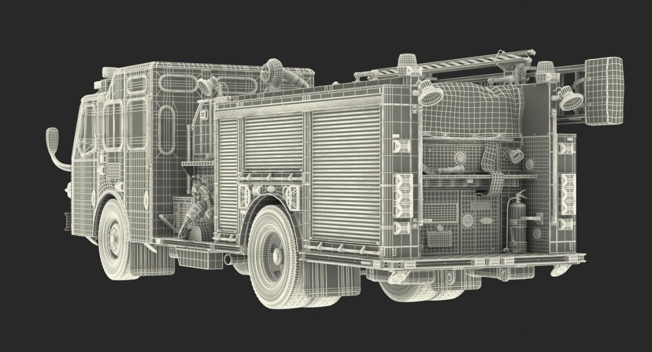 3D Fire Apparatus E-One Quest Seattle Rigged