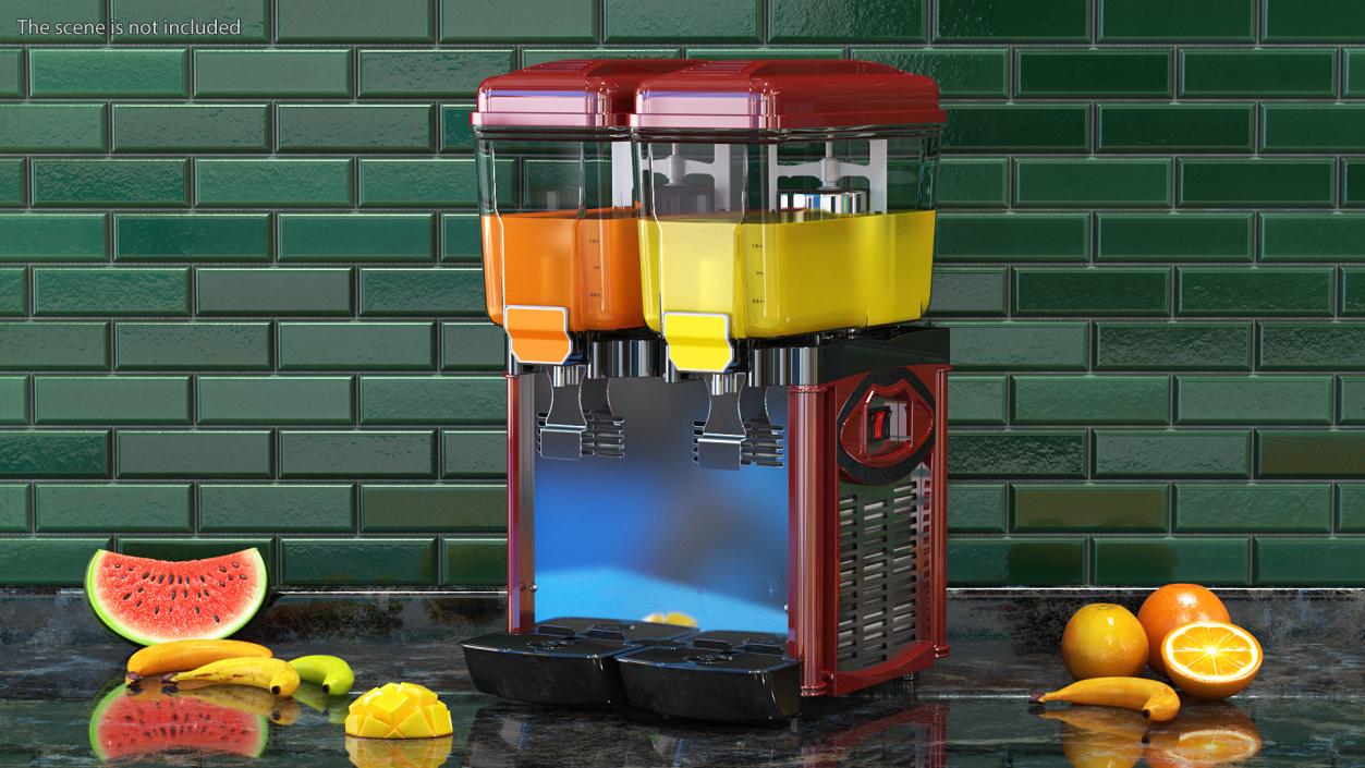 3D model Dispenser Machine Cold Juice 2 Bowl