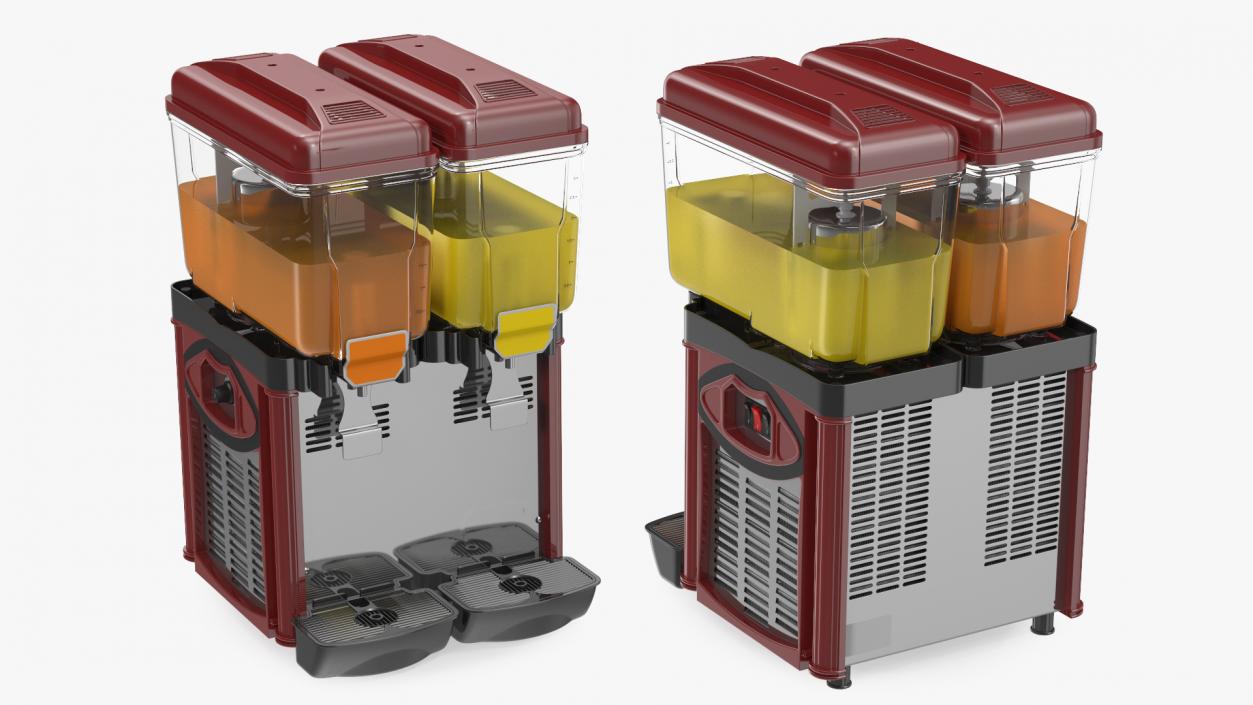 3D model Dispenser Machine Cold Juice 2 Bowl