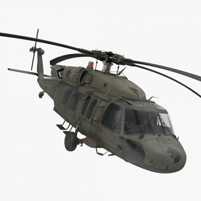 3D Sikorsky UH-60 Black Hawk US Military Utility Helicopter Rigged model