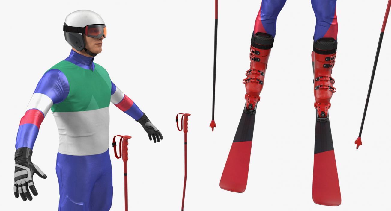 Downhill Skier Generic 3D