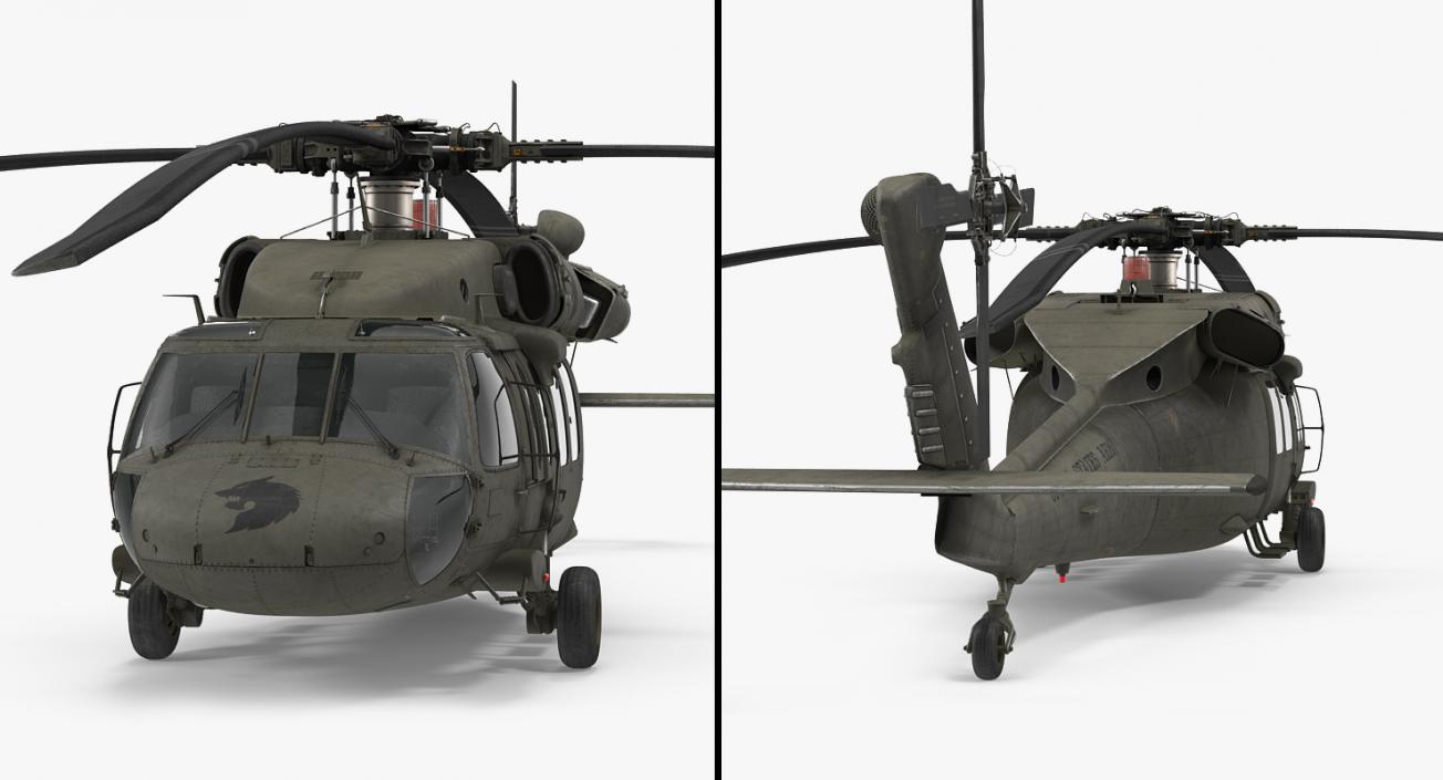 3D Sikorsky UH-60 Black Hawk US Military Utility Helicopter