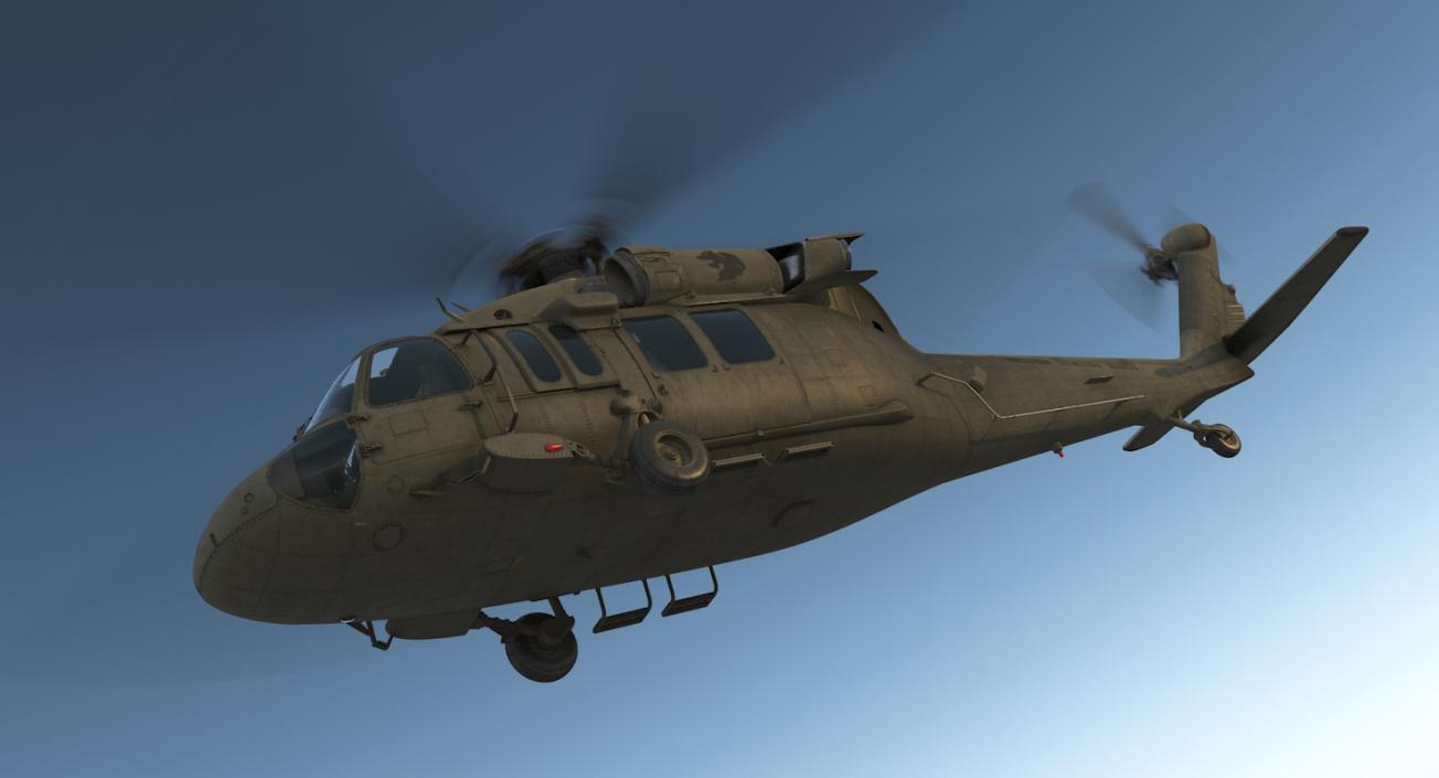 3D Sikorsky UH-60 Black Hawk US Military Utility Helicopter