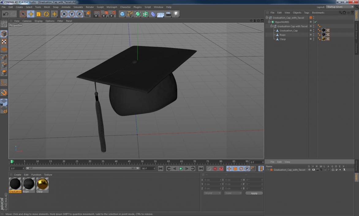 3D Graduation Cap with Tassel